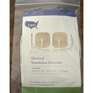 EMSI Electrical TENS Stimulation Electrodes Pack of 4  1.5" x 1.5" NEW & Sealed!